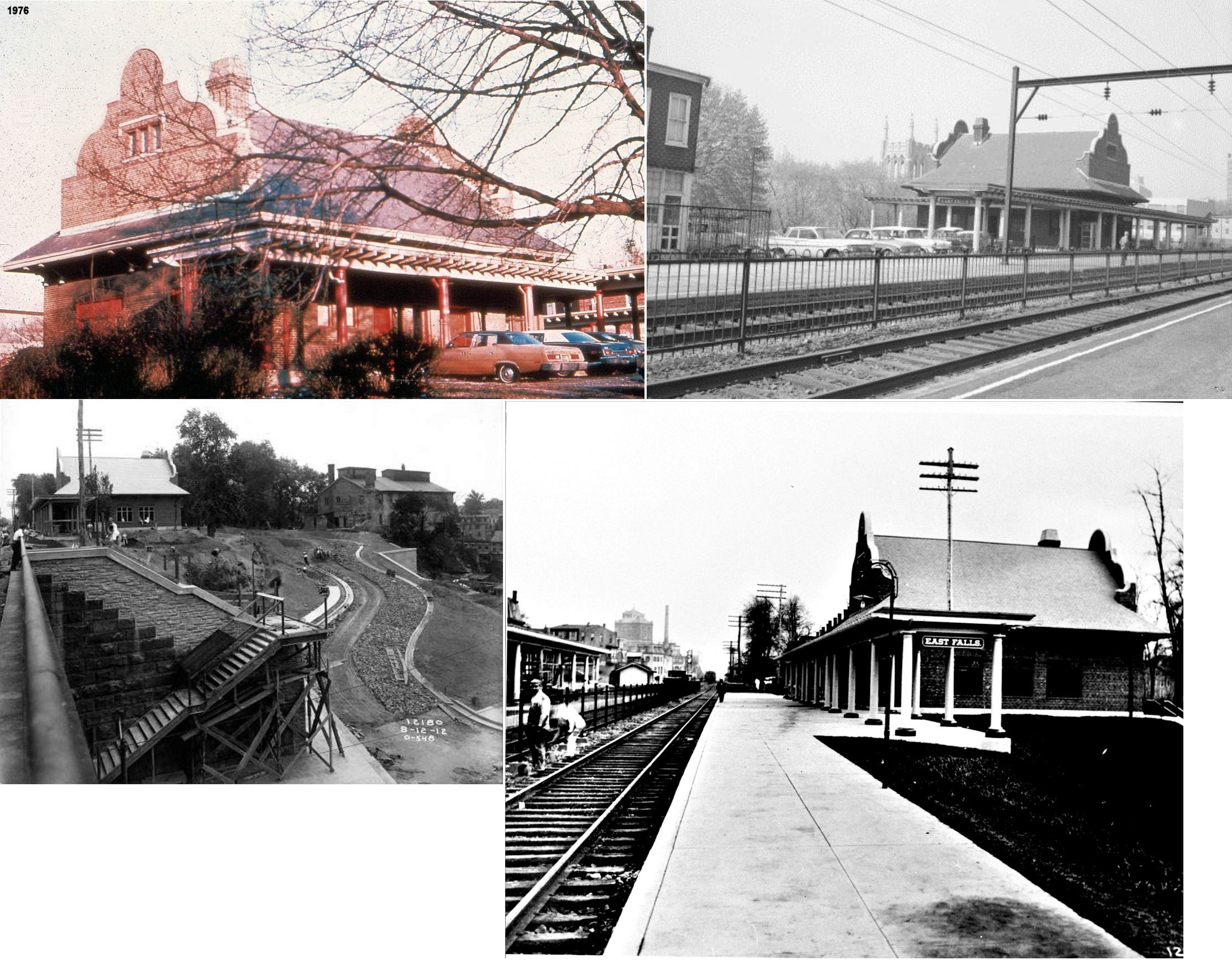 Reading Station,railroads,buildings,East Falls,Philadelphia,Pennsylvania,PA,1900 